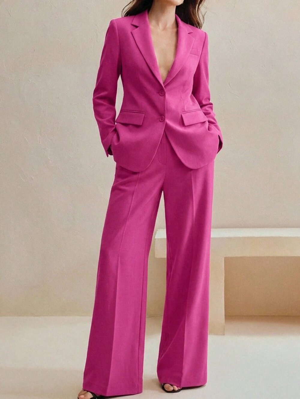 Pink Elegant Women's Suit Set